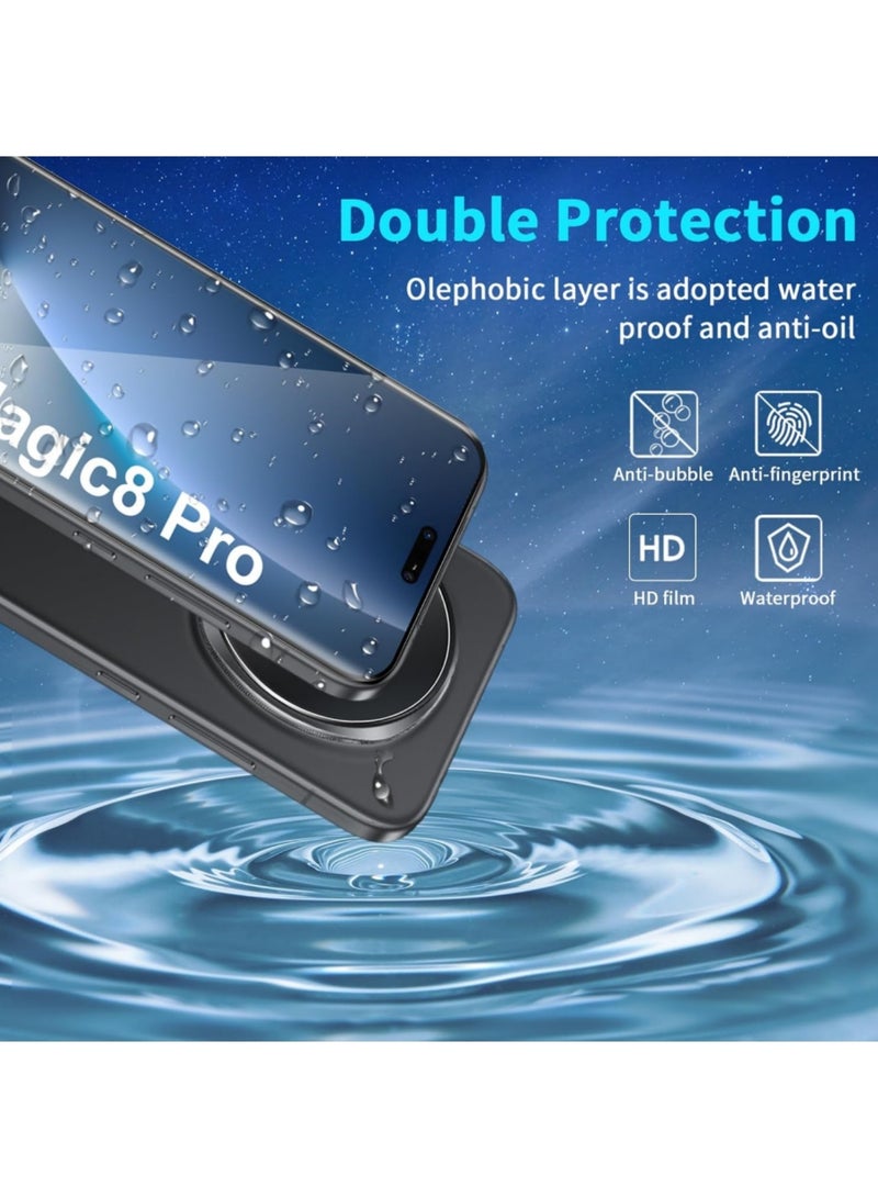 Adando [2+2] Screen Protector Compatible withHonor Magic 8 Pro 5G, 9H Tempered Glass Screen+ Camera Protector Film Scratch Resistant Bubble Free Screen Protector for Honor Magic 8 Pro - Image 3