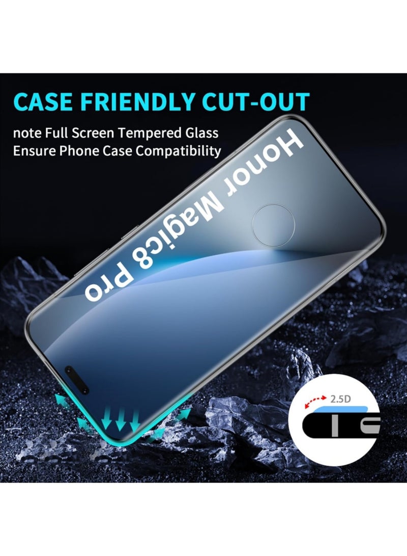 Adando [2+2] Screen Protector Compatible withHonor Magic 8 Pro 5G, 9H Tempered Glass Screen+ Camera Protector Film Scratch Resistant Bubble Free Screen Protector for Honor Magic 8 Pro - Image 4