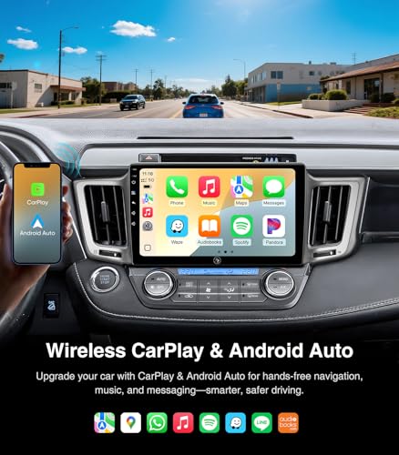 AINAVI (4G+64G) for Toyota RAV4 Radio Upgrade-10inch QLED Touchscreen Car Stereo Replacement 2013-2018 Wireless Carplay Android Auto MirrorLink Airplay SWC FM/AM GPS Navigation Media Player Head Unit - Image 3
