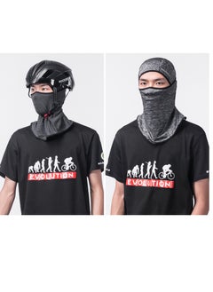 Rockbros Balaclava Face Mask  ,Uv Protection Full Face Sunscreen Mask for Motorcycle Cycling,  Ice Silk Polyester Breathable Sunscreen Shawl Face Covering, Lightweight Sports Protection Cover (Grey)  - Image 2