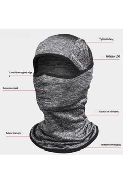 Rockbros Balaclava Face Mask  ,Uv Protection Full Face Sunscreen Mask for Motorcycle Cycling,  Ice Silk Polyester Breathable Sunscreen Shawl Face Covering, Lightweight Sports Protection Cover (Grey)  - Image 4
