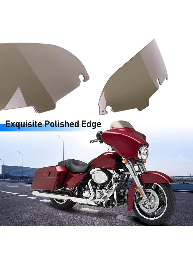 Round Windshield Windscreen Compatible for Harley Davidson Touring 96-13 Street Glide Electra Glide Ultra Classic(Black) - Image 5