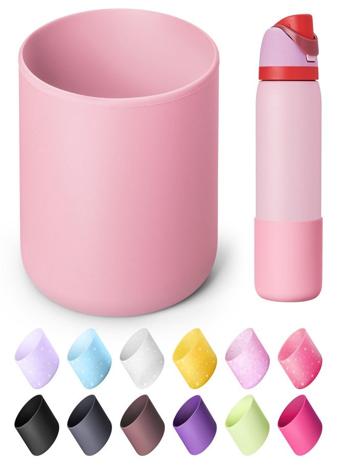 Diumepo Silicone Boot for 32 oz Owala Water Bottles, Anti-Slip Protective Sleeve for Owala Twist & FreeSip & Flip Insulated Water Bottle, Boot Bottom Base for Owala (Pink) - Image 1