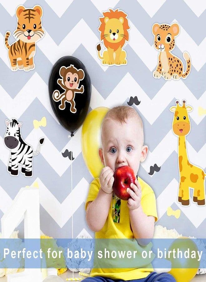 Festiko Kids 60 Pcs Zoo Animals Cutouts for Safari Jungle Theme Birthday Party Decoration, Room Cut-Outs, Party Supplies, Multicolor - Image 5