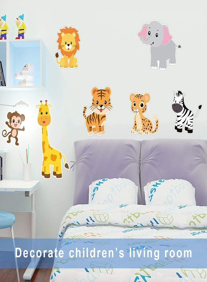 Festiko Kids 60 Pcs Zoo Animals Cutouts for Safari Jungle Theme Birthday Party Decoration, Room Cut-Outs, Party Supplies, Multicolor - Image 4