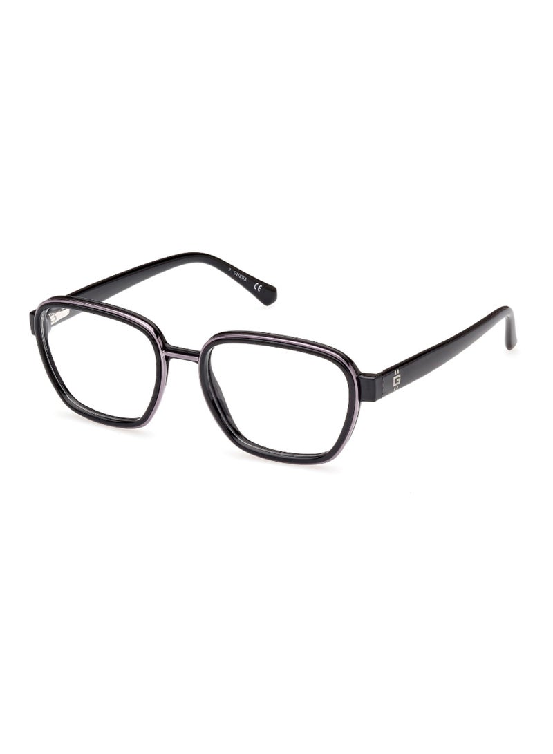 GUESS Men's Square Shape Eyeglass Frames - GU5008600153 - Lens Size: 53 Mm - Shiny Black - Image 1