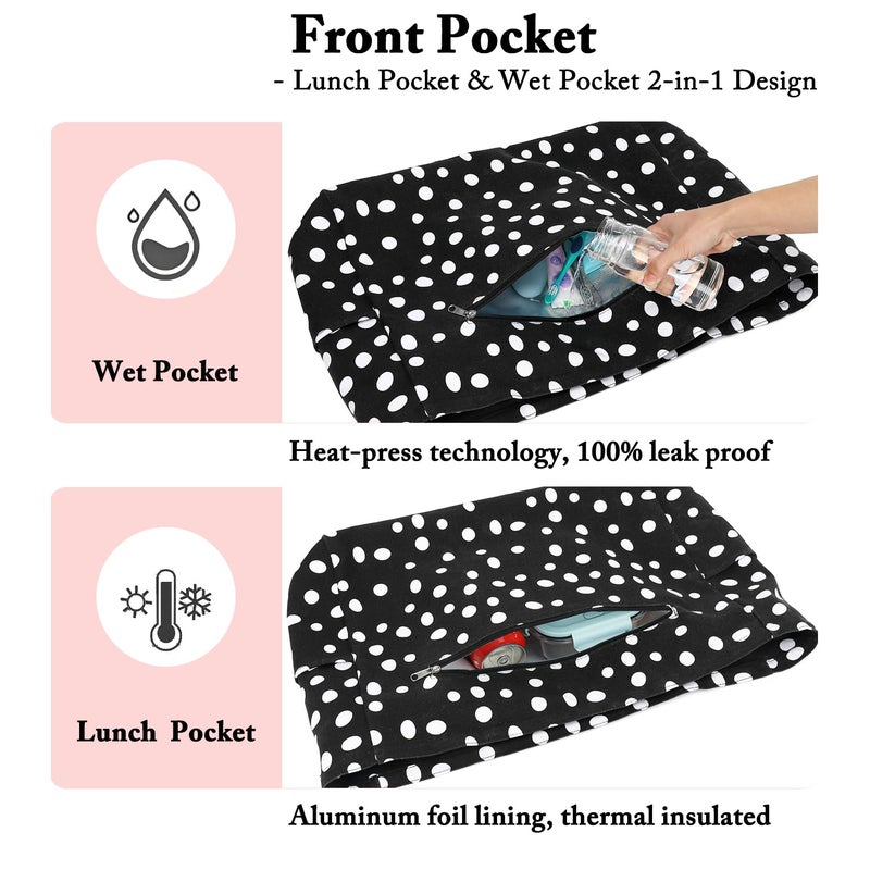 Fammart Large Canvas Beach Bag for Women, Beach Bags Waterproof Sandproof with Zipper & Wet Bag Cruise Essentials - Image 3