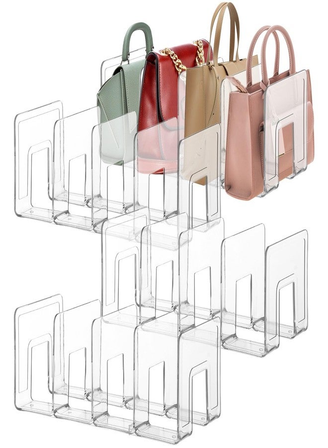 Lnrueg 4 PCS Plastic Purse Organizers, 4-slot 5.71 x 12.8 x 5.12-inches Clear Plastic Handbag Organizers for Bags, Clutches, Wallets, Wristlets, Space-Saving Bedroom and Cabinet Organization - Image 1