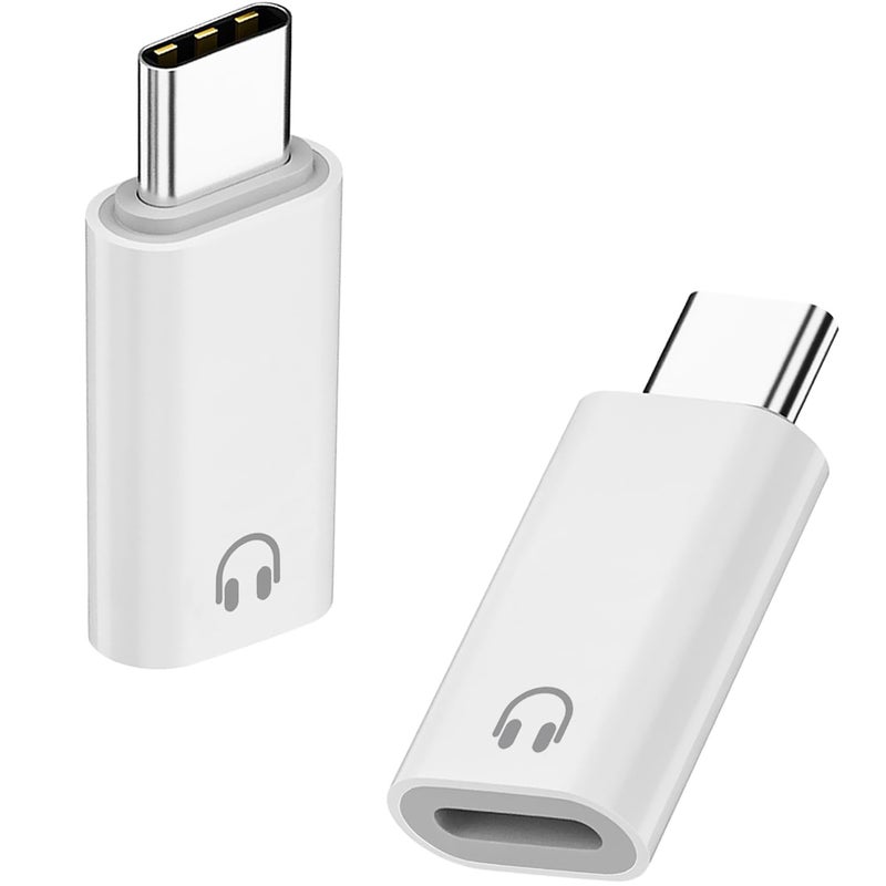 AreMe USB C to Lightning Headphone Audio Adapter, 2 Pack USB C Male to Lightning Female Earbuds Converter Support Line Control, Not for Charging/Data Transfer - Image 1