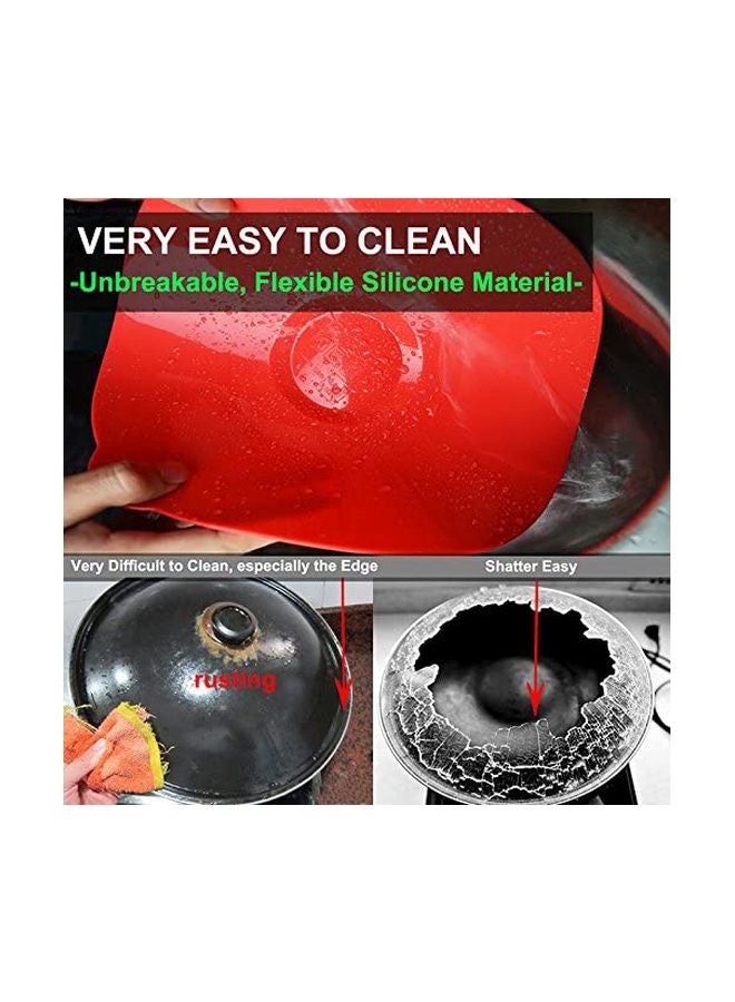 Set Of 5 Silicone Microwave Bowl Cover Set Red/Blue/Green - Image 5