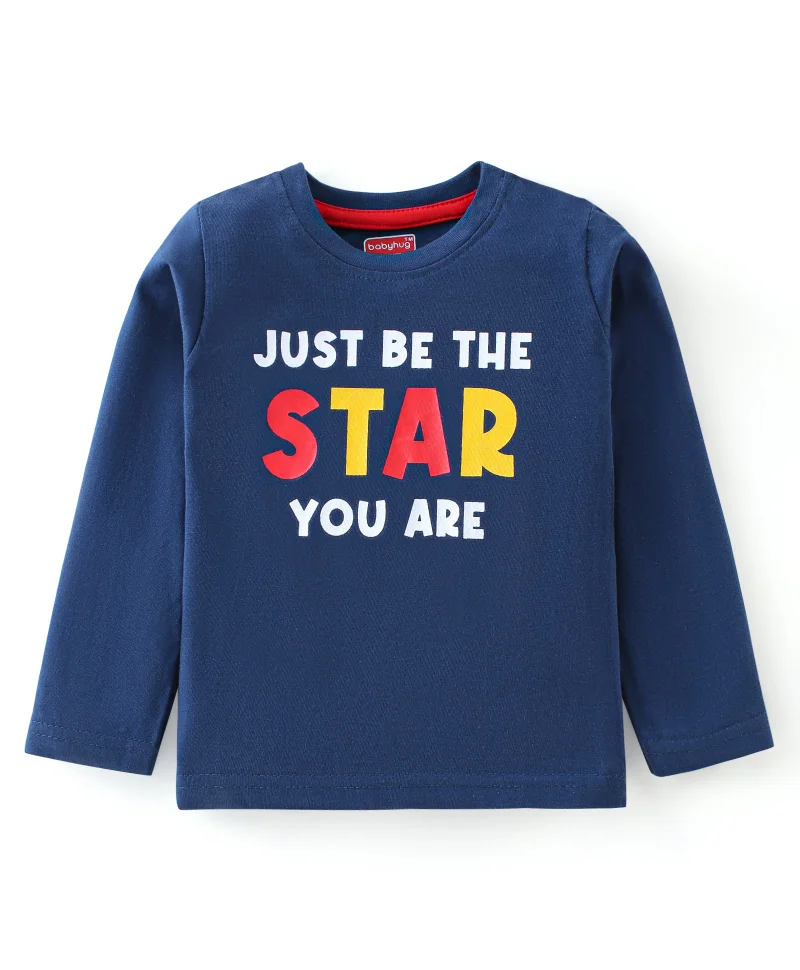 babyhug Babyhug 3-Pack 100% Cotton Printed & Striped Knit Full Sleeves T-Shirts - Multicolor
