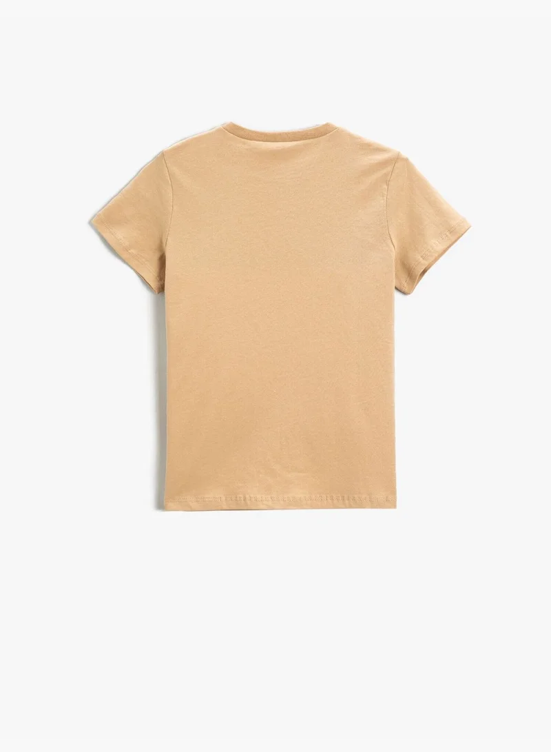 كوتون Minimal Printed Short Sleeve T-Shirt Cotton