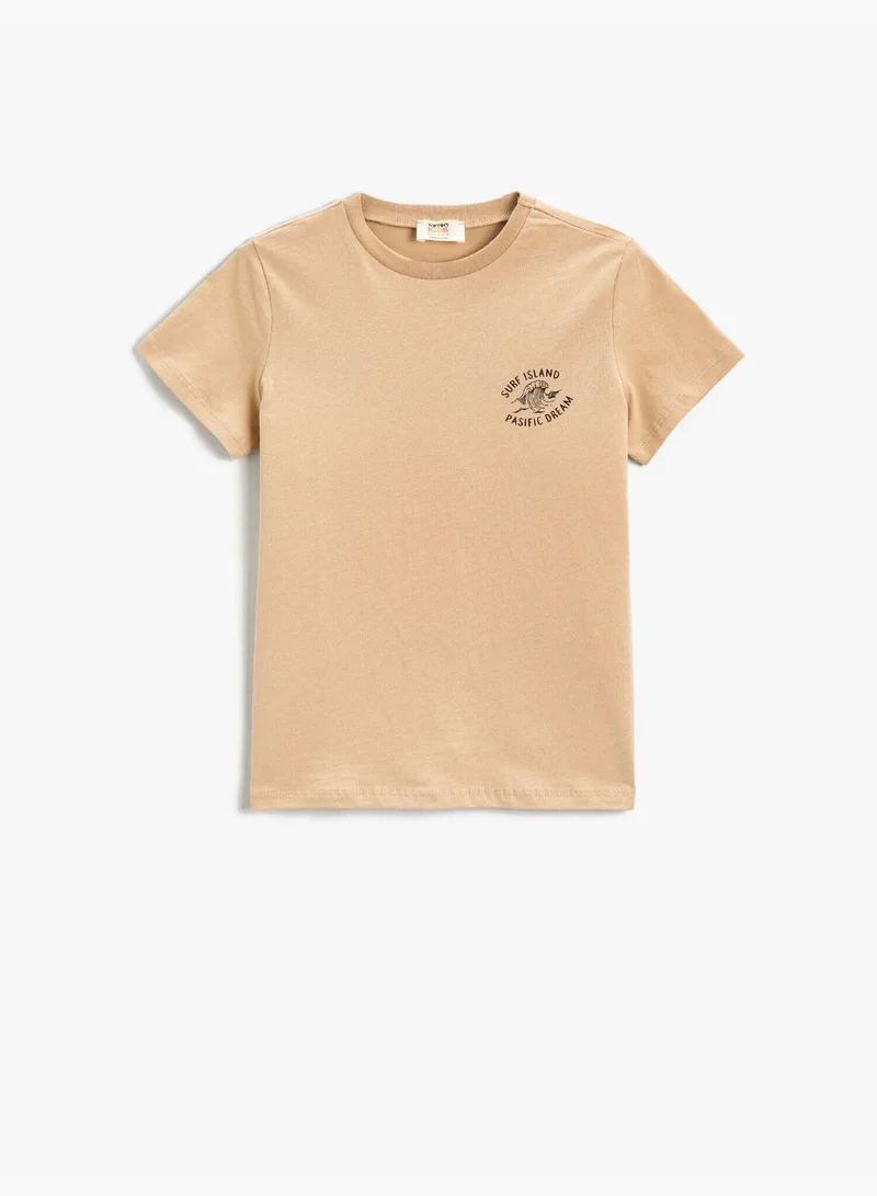 كوتون Minimal Printed Short Sleeve T-Shirt Cotton