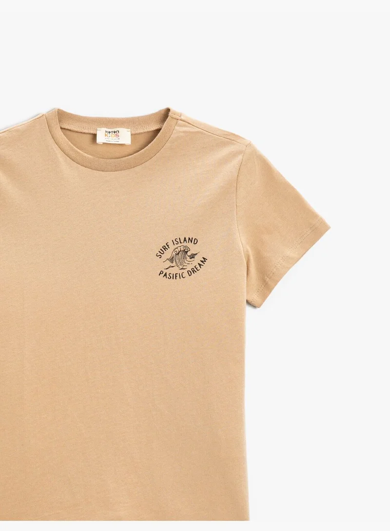 كوتون Minimal Printed Short Sleeve T-Shirt Cotton