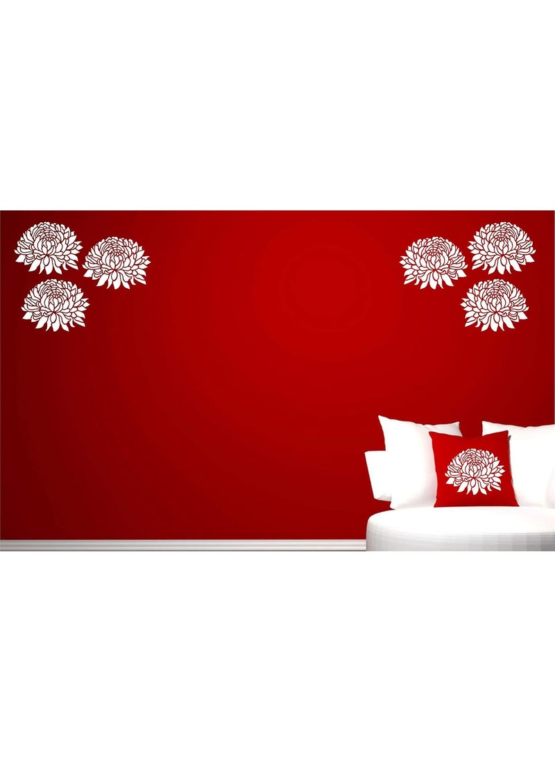 Usnyabni Chrysanthemum Stencil - 6 x 4.5 inch - Reusable Large Flower Flora Mums Wall Stencil Template - Use on Paper Projects Scrapbook Journal Walls Floors Fabric Furniture Glass Wood etc.  - Image 5