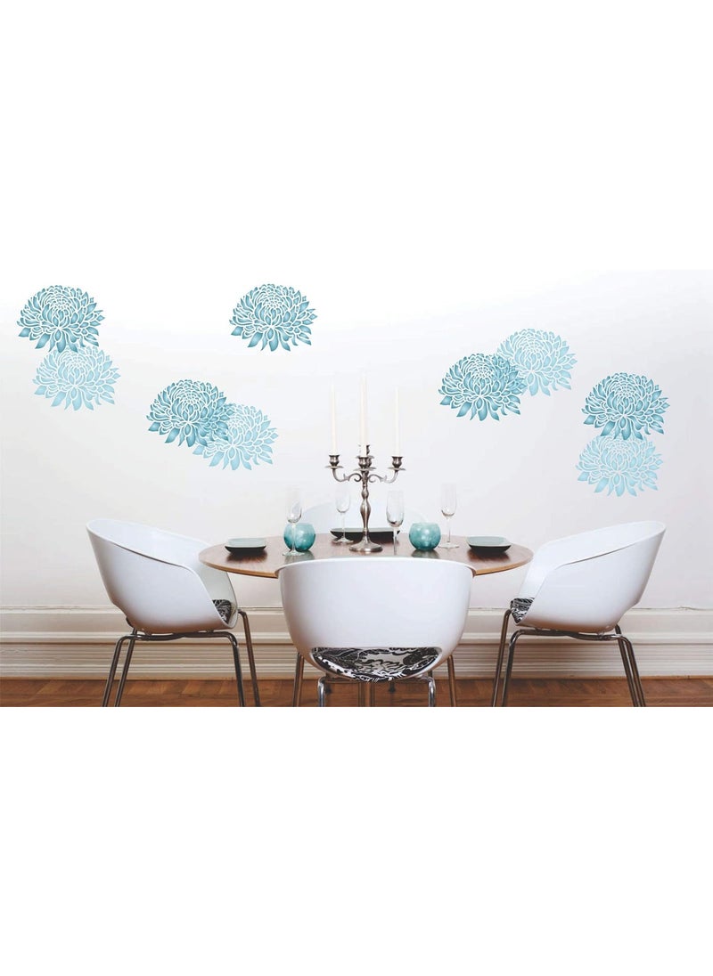 Usnyabni Chrysanthemum Stencil - 6 x 4.5 inch - Reusable Large Flower Flora Mums Wall Stencil Template - Use on Paper Projects Scrapbook Journal Walls Floors Fabric Furniture Glass Wood etc.  - Image 4