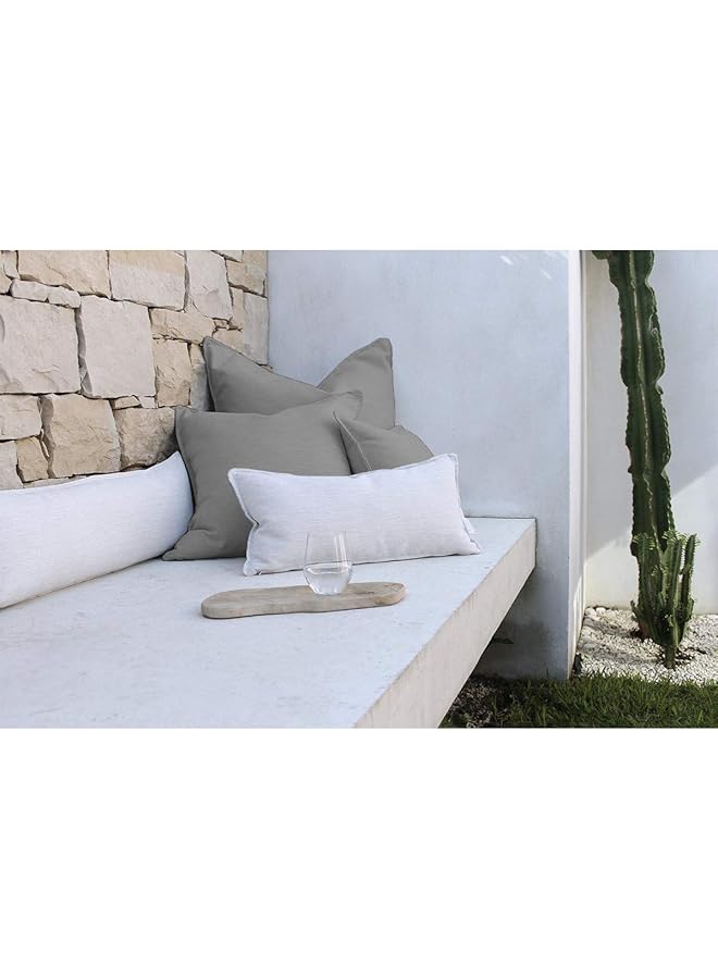 erorex Linen Square Decorative Cushion Microfiber Filler 30X30 Light Gray - Image 4