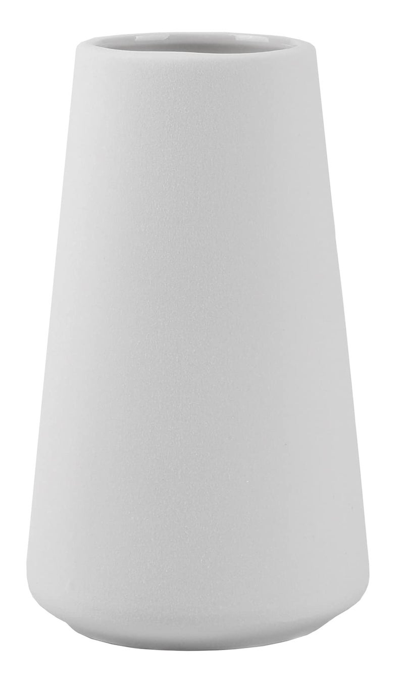 OTDCGI Simple Vase for Flowers Plants, Matte Vases for Modern Table Shelf Home Decor Wedding Boho Decor, 6" H Frosted Elegant Ceramic Vase for Pampas Grass Fluffy Stem Bouquet Lavender Flowers (White, 1) - Image 1