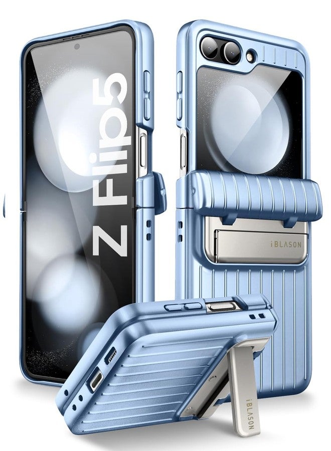 آي-بلاسون جراب i-Blason Journey لهاتف Samsung Galaxy Z Flip 5 (2023) مع واقي شاشة مدمج وحامل، جراب حماية متين لكامل الجسم لهاتف Z Flip 5 مع حماية المفصلة الدوارة تلقائيًا (أزرق) - Image 1