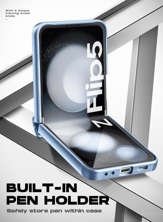 آي-بلاسون جراب i-Blason Journey لهاتف Samsung Galaxy Z Flip 5 (2023) مع واقي شاشة مدمج وحامل، جراب حماية متين لكامل الجسم لهاتف Z Flip 5 مع حماية المفصلة الدوارة تلقائيًا (أزرق) - Image 5