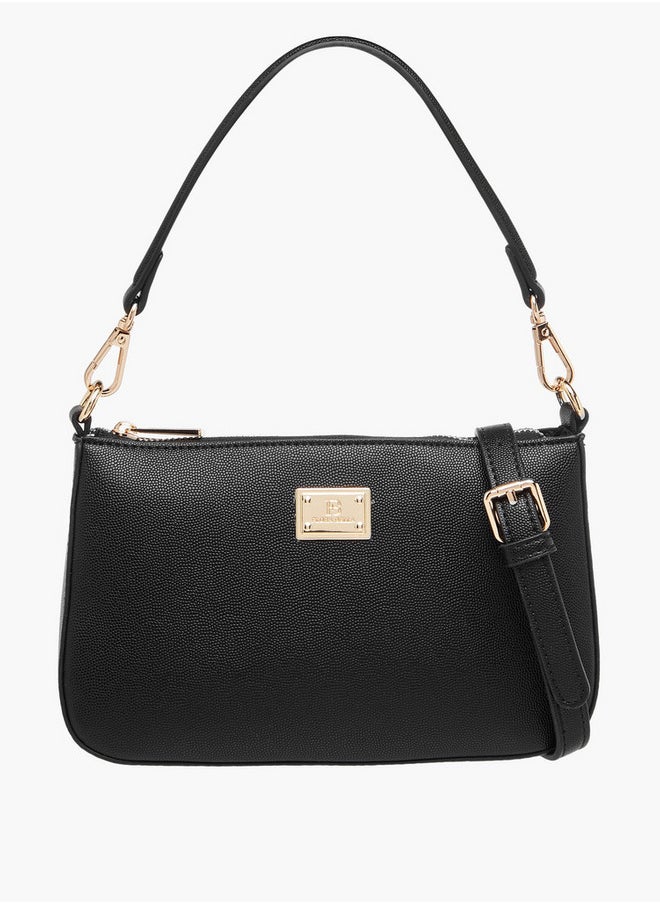 Flora Bella By Shoexpress Textured Shoulder Bag with Detachable Strap and Zip Closure  - Image 1