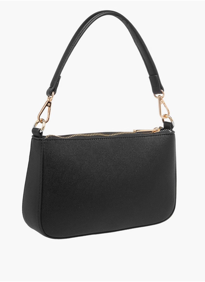 Flora Bella By Shoexpress Textured Shoulder Bag with Detachable Strap and Zip Closure  - Image 3