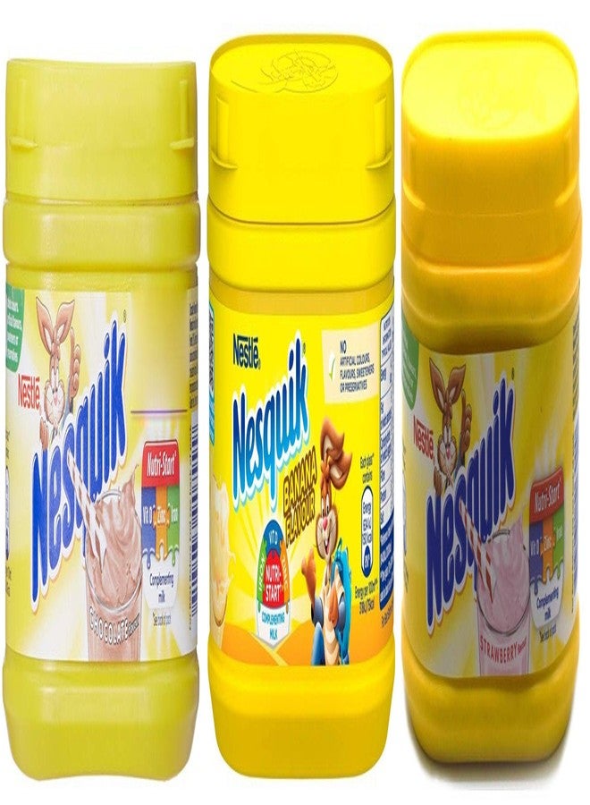 Nesquik Nestle Combo Pack, Chocolate, Banana and Strawberry Flavour (300 g Each) -Set of 3