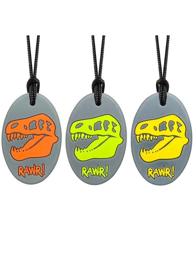 QUALEAP Xtra Tough (XT) Dino Sensory Chew Necklace for Kids, Boys or Girls - Chewing Necklace Teething Necklace Teether Necklace Chew Toys - Teething Toys Designed for Autism Aggressive Chewers - Image 1