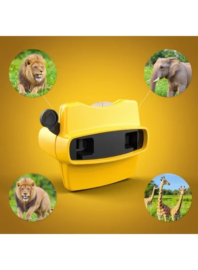 3D Viewer Wild Animal Theme Toy for Kids - Educational 3D Animal Viewer with Reel, Fun STEM Toy for Boys & Girls, Perfect Gift for Birthday & Eid-Color：yellow - Image 3