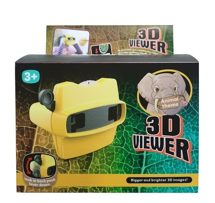 3D Viewer Wild Animal Theme Toy for Kids - Educational 3D Animal Viewer with Reel, Fun STEM Toy for Boys & Girls, Perfect Gift for Birthday & Eid-Color：yellow - Image 2