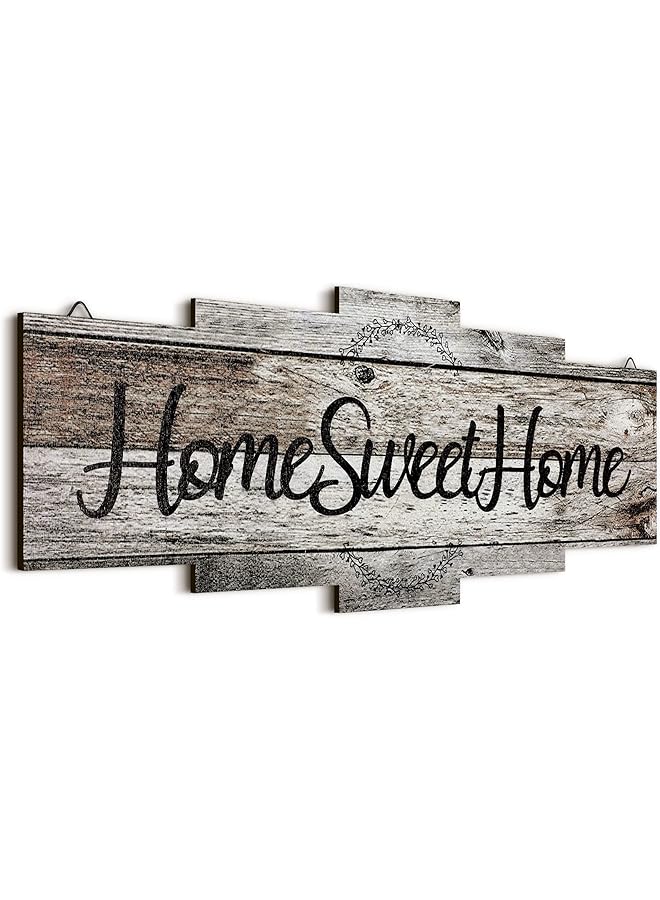 erorex Home Sweet Home Sign Rustic Wood Home Wall Decor Large Farmhouse Home Sign Plaque Wall Hanging Wooden Sign For Bedroom Living Room Wall Wedding Decor Grey - Image 1