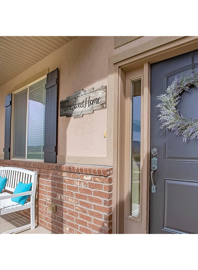 erorex Home Sweet Home Sign Rustic Wood Home Wall Decor Large Farmhouse Home Sign Plaque Wall Hanging Wooden Sign For Bedroom Living Room Wall Wedding Decor Grey - Image 5