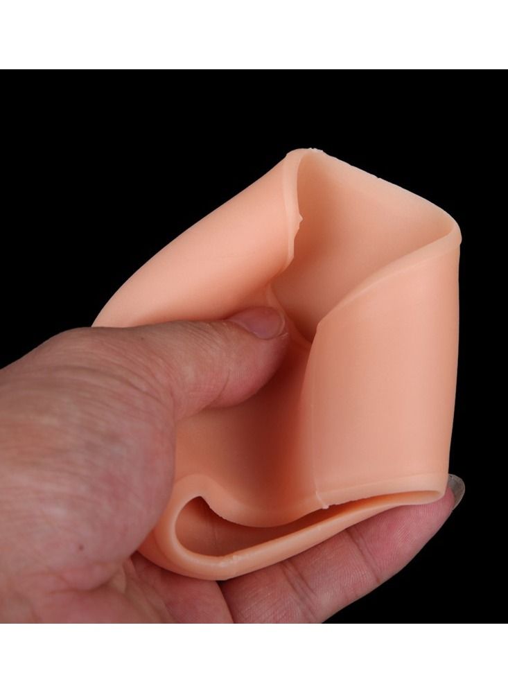 1 Pair Silicone Gel Heel Guard Support Foot Care Protectors Pain Relief for Plantar Spur Cracked Heels Beige - Image 4