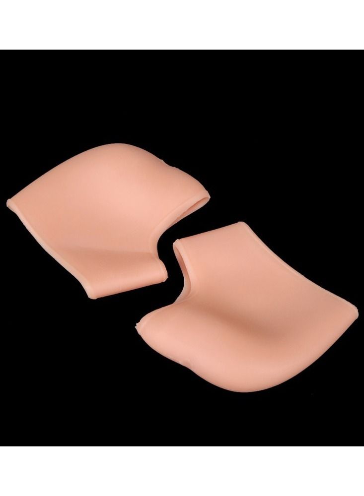 1 Pair Silicone Gel Heel Guard Support Foot Care Protectors Pain Relief for Plantar Spur Cracked Heels Beige - Image 5