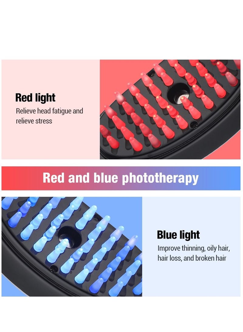 Electric Spray Massage Comb Micro Current Head Meridian Massager Anti Hair Loss Physiotherapy Red And Blue Light Nourish Scalp - Image 4