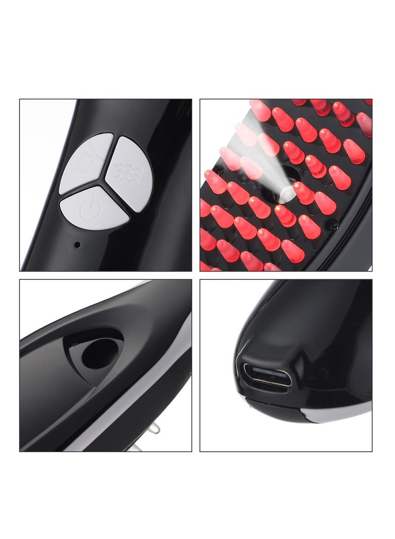 Electric Spray Massage Comb Micro Current Head Meridian Massager Anti Hair Loss Physiotherapy Red And Blue Light Nourish Scalp - Image 3