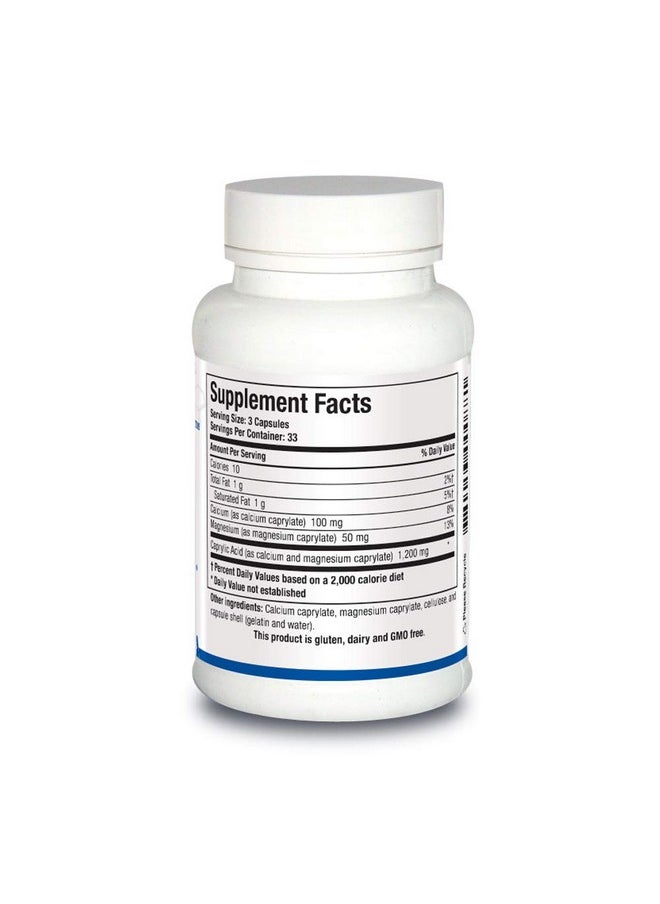 BIOTICS Research Caprin Caprylic Acid 1200 Milligram Serving. Gastrointestinal Support Calcium Magnesium Added Aids In Gut Microbial Balance 100Caps  - Image 3