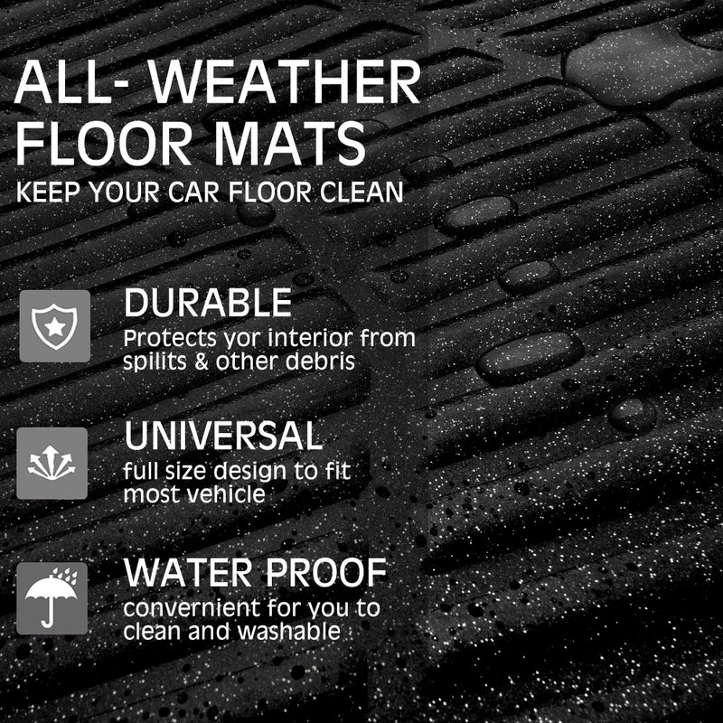 CAR PASS Shining Glitter Car Floor Mats 3D Leather Waterproof All Weather, Universal Trim to Fit & Anti-Slip, Safety & Light Easy Clean Install Fit for SUV,Truck,Auto,Sedan,Van 4 Piece (Black Glitter) - Image 4