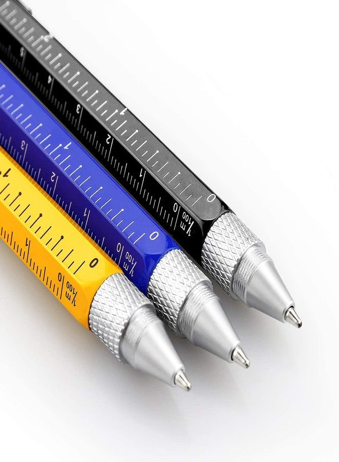ROKTRY Gift Pen for Men 6 in 1 Multitool Tech Tool Pen Screwdriver Pen with Ruler, Levelgauge, Ballpoint Pen and Pen Refills, Unique Gifts for Men, 1 Pack - Image 3