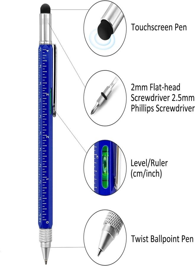 ROKTRY Gift Pen for Men 6 in 1 Multitool Tech Tool Pen Screwdriver Pen with Ruler, Levelgauge, Ballpoint Pen and Pen Refills, Unique Gifts for Men, 1 Pack - Image 2