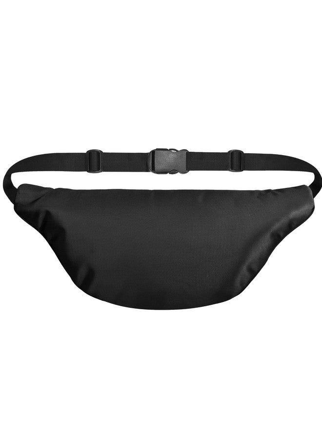 Syutm Unisex Fabric Waist Pack Dual Pocket Travel Handy Hiking Zip Pouch Elegant Style Document Money Phone Belt Sport Bag for Men and Women Adjustable Strap (Jet Black) - Image 2