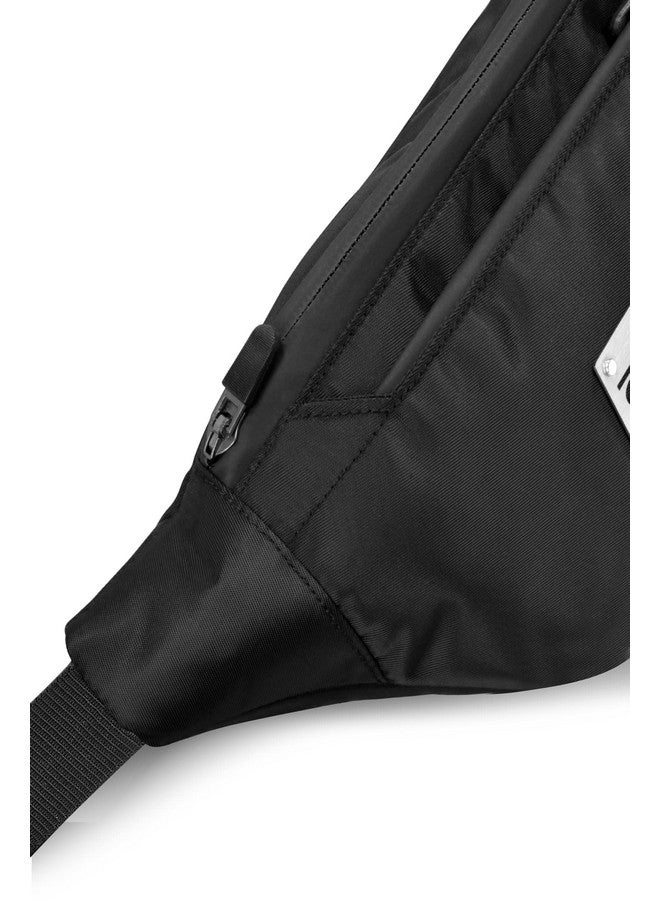 Syutm Unisex Fabric Waist Pack Dual Pocket Travel Handy Hiking Zip Pouch Elegant Style Document Money Phone Belt Sport Bag for Men and Women Adjustable Strap (Jet Black) - Image 5