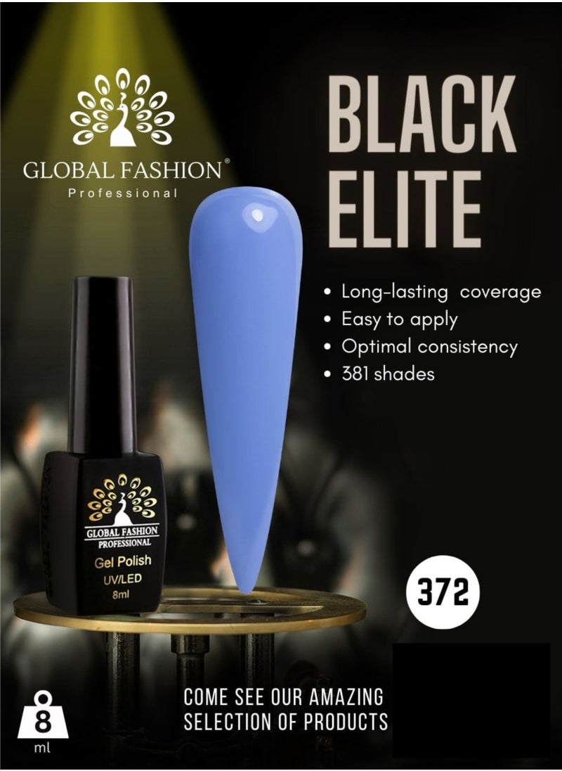 GLOBAL FASHION Global Fashion Black Elite Gel Polish | 132 Colors of Long-Lasting Elegance - 8ml | 372  - Image 2