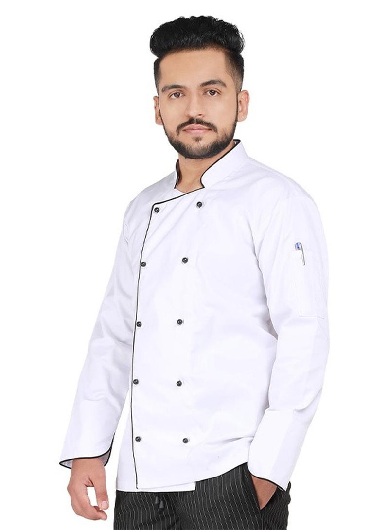 YANEK Chef jacket coat with black pearl buttons, breathable cotton, washable and wearable, durable - Image 1