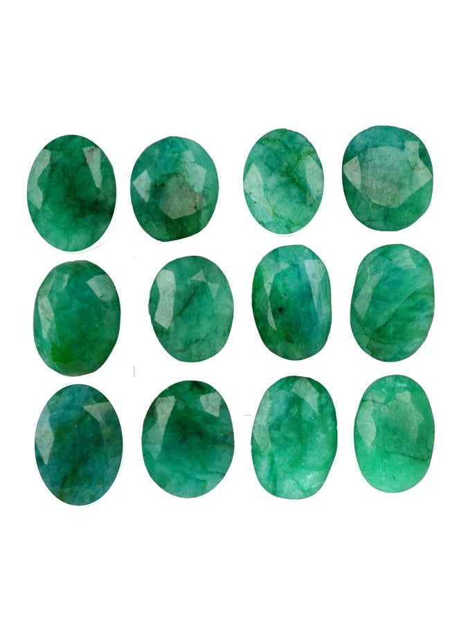 REAL-GEMS Colombian Emerald Approx 60 Ct - 7 Pcs Natural Oval Cut Green Emerald Loose Gemstones Lot, Small, Gemstone, mix gemstones lot - Image 1