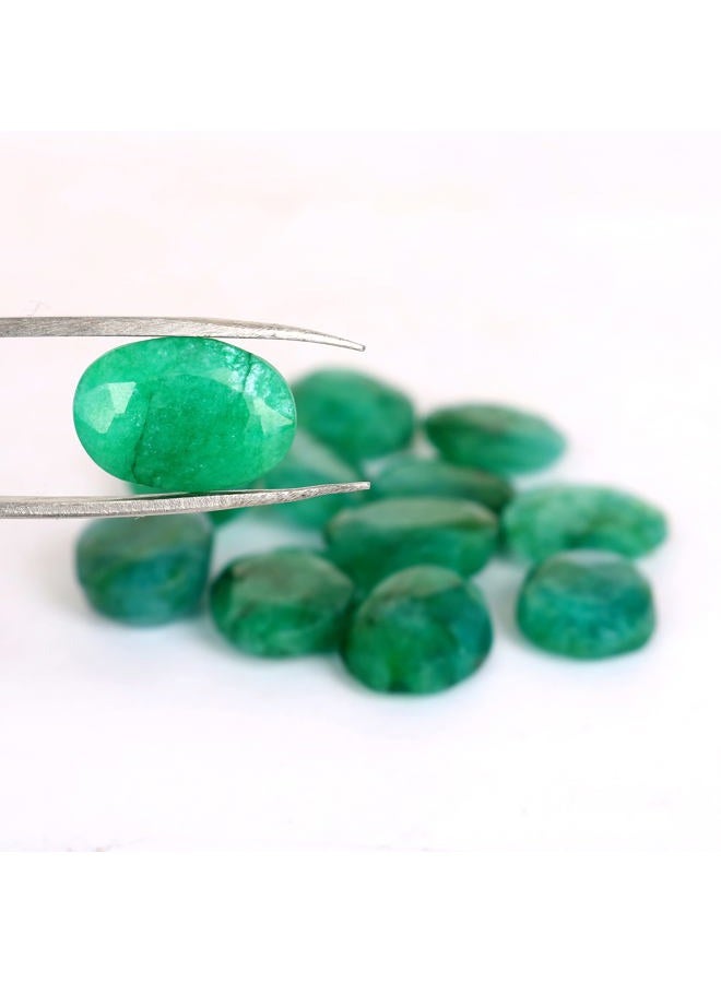 REAL-GEMS Colombian Emerald Approx 60 Ct - 7 Pcs Natural Oval Cut Green Emerald Loose Gemstones Lot, Small, Gemstone, mix gemstones lot - Image 4