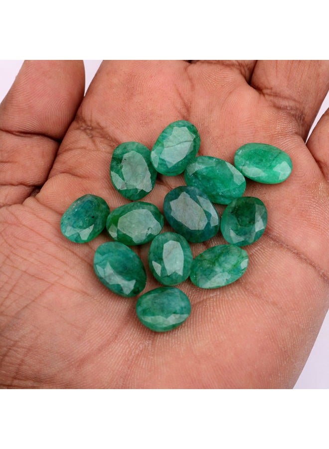 REAL-GEMS Colombian Emerald Approx 60 Ct - 7 Pcs Natural Oval Cut Green Emerald Loose Gemstones Lot, Small, Gemstone, mix gemstones lot - Image 3