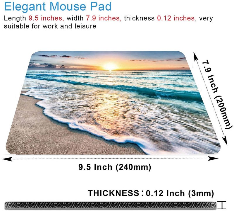 CANFLASHION Beach Sunset Mouse Pad,Cute Mouse pad,Custom Small Mouse Pads with Designs,Portable Office Non-Slip Rubber Base Wireless Mouse Pad for Laptop - Image 2