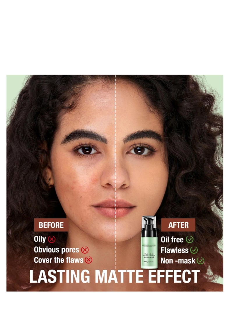 Excefore - Anti-redness Face Primer, 40g Green Colour Corrector, Make up Primer for Red & Blemished Skin, Moisturising Foundation Base, Brighten Skin Tone, Grips Makeup To Last, Hydrating Isolation Cream - Image 1