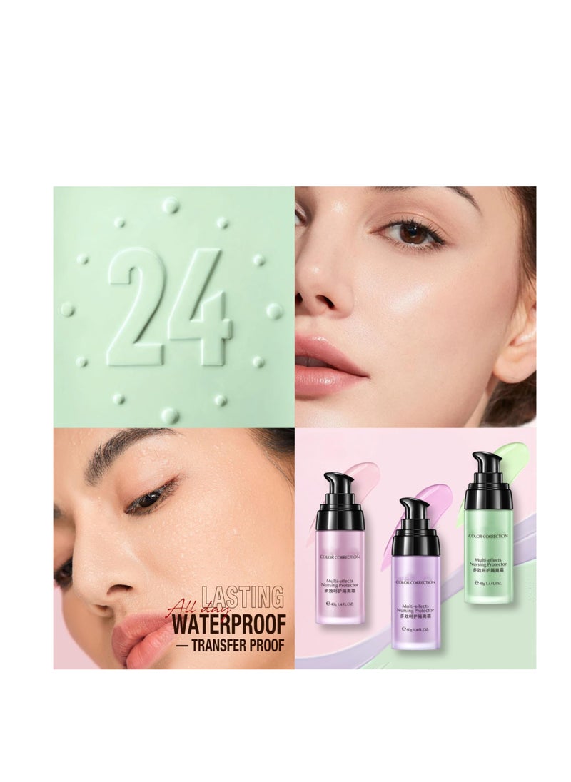 Excefore - Anti-redness Face Primer, 40g Green Colour Corrector, Make up Primer for Red & Blemished Skin, Moisturising Foundation Base, Brighten Skin Tone, Grips Makeup To Last, Hydrating Isolation Cream - Image 1